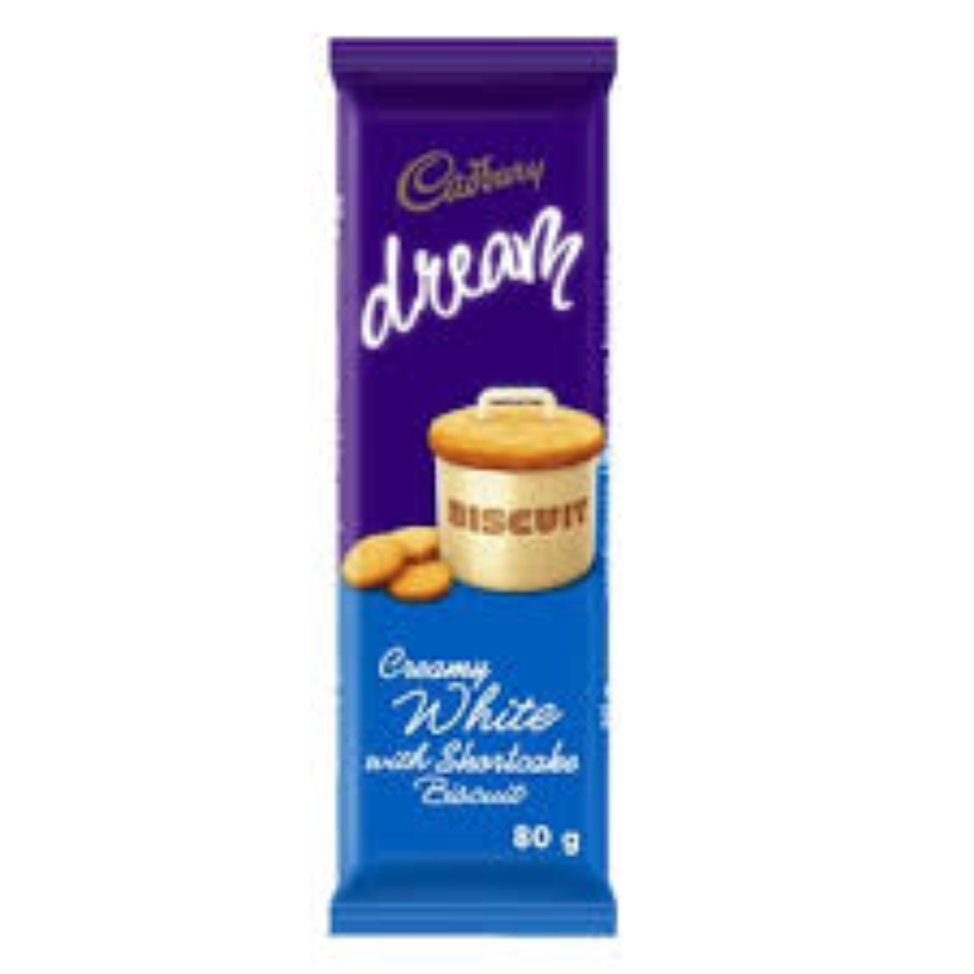 CADBURY DREAM WHITE CHOCOLATE WITH BISCUIT 80G